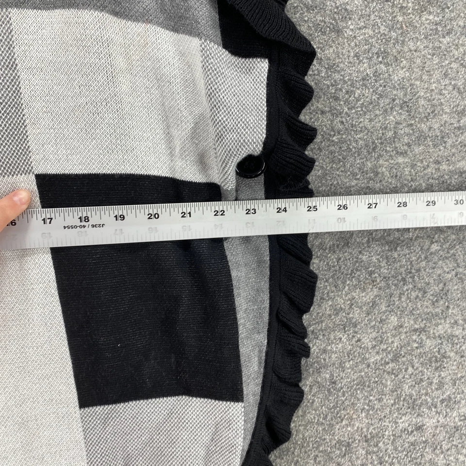 Joseph A Poncho Women L Large Black Geometric Cowl Neck Short Sleeve Knit Rayon - Image 4 of 4