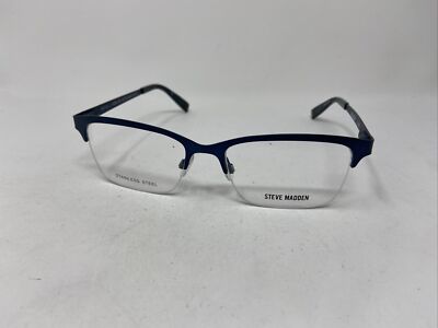 STEVE MADDEN ACTIIVE NAVY BLUE MATTE 55/18/145 FLEX HINGE EYEGLASSES FRAME :M11