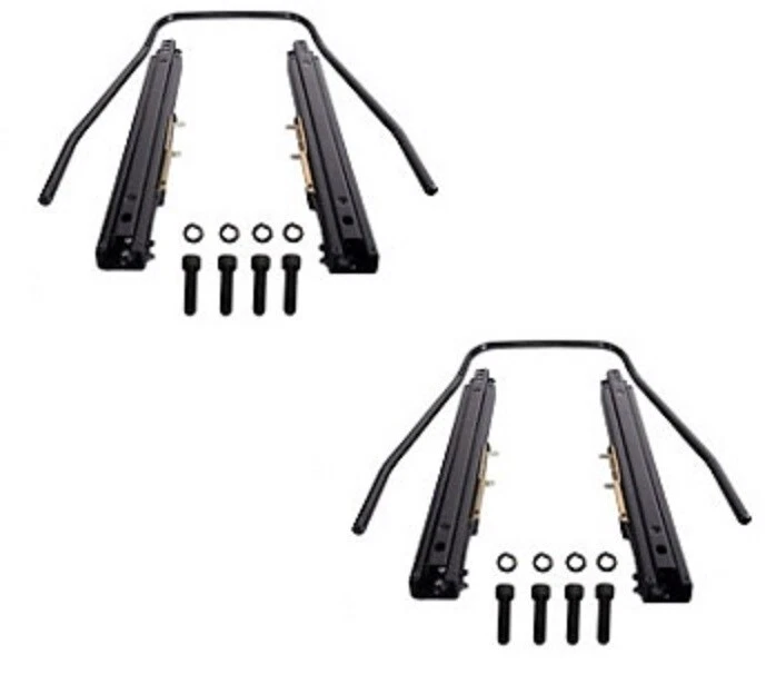 NUEVO 1 PAR DE ASIENTOS DE CARRERAS AJUSTABLES DE CUERO PVC NEGRO PARA CHEVROLET * Foto 3 de 3