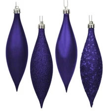 Vickerman 5.5" Purple Finial Drop Christmas Ornament (8 pack) (N00166)