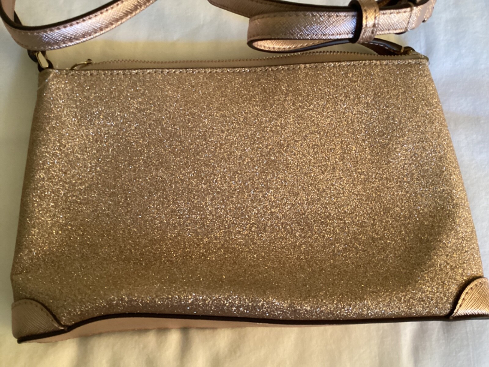 Kate Spade Tinsel Glitter Crossbody Handbag Rose Gold eBay