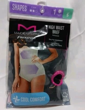 Maidenform Women's SMALL BLACK High Waist Brief Flexees Feel Good Fashion NEW Pk