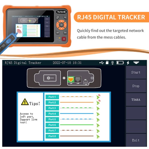 Rsrteng 4.3" Mini OTDR VFL OPM OLS ILOM Expert OTDR RJ45 Cable Tracker RSO-4000D - Afbeelding 10 van 12
