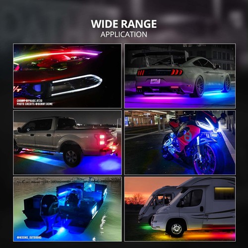 RGBIC DreamColor LED Car Underglow Lighting Kits Neon Strip Remote Control - Picture 6 of 10