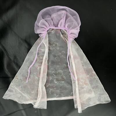 Vtg 1984 Barbie Dreamtime Superstar Sheer Pink Purple Floral House Robe