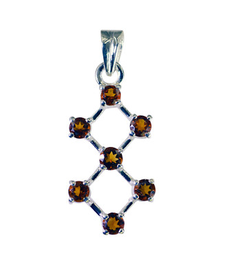 grand Citrine 925 Sterling Silver Yellow Pendant genuine jewelry US gift