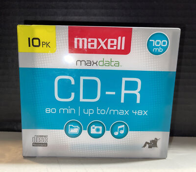 Brand New Sealed CD-R Discs, 700MB/80min, 48x, w/Slim Jewel Cases, 10 ...