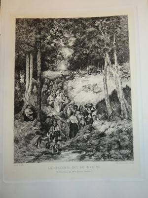 d. Narcisse DIAZ (1807-1876) EAU FORTE DESCENTE BOHEMIENS FORET BARBIZON 1860