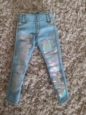 Rainbow High Fashion Studio Avery Styles Doll Blue Jean Silver Foil Pants EX