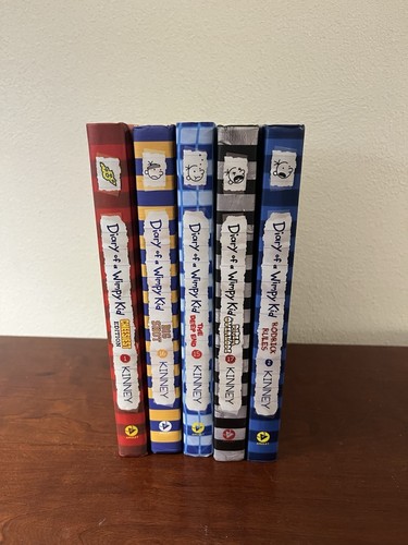 LOT OF 5 Diary of a Wimpy Kid by Jeff Kinney Hardcover Books