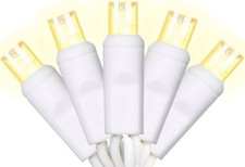 50 Counts Warm White LED Christmas Lights - 25ft Wire,