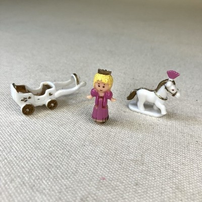 VTG 1992 POLLY POCKET BLUEBIRD - STARLIGHT CASTLE HORSE CARRIAGE FIGURES LOT