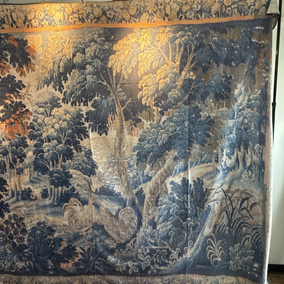 Gigantic Aristocratic Blue French Verdure Style Wall Hanging Fabric RE405164 - Image 2 of 4