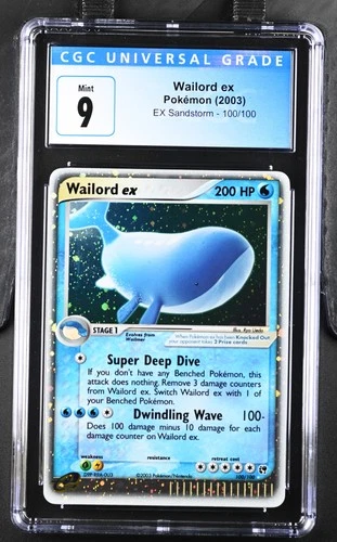 WAILORD EX 100/100 HOLO EX SANDSTORM POKEMON CGC 9 MINT