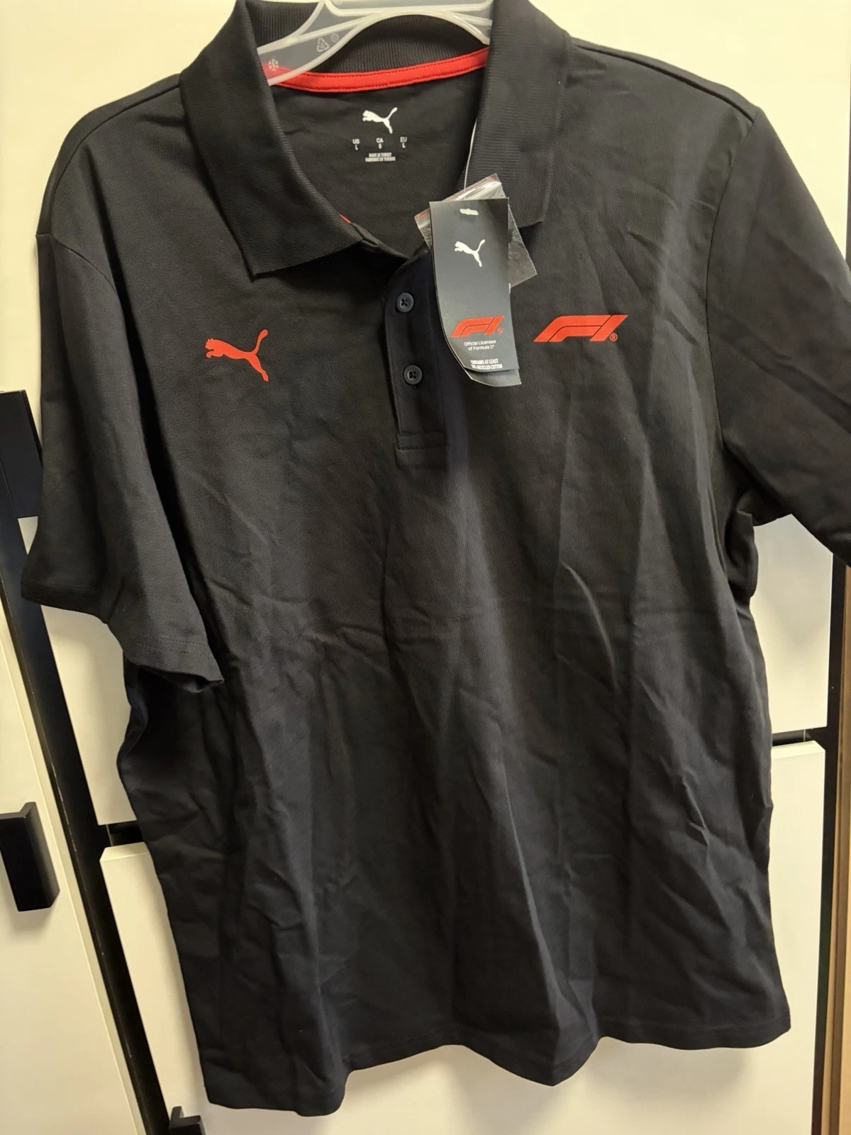 Men'S Formula 1 Essentials Logo Polo, Black, Large