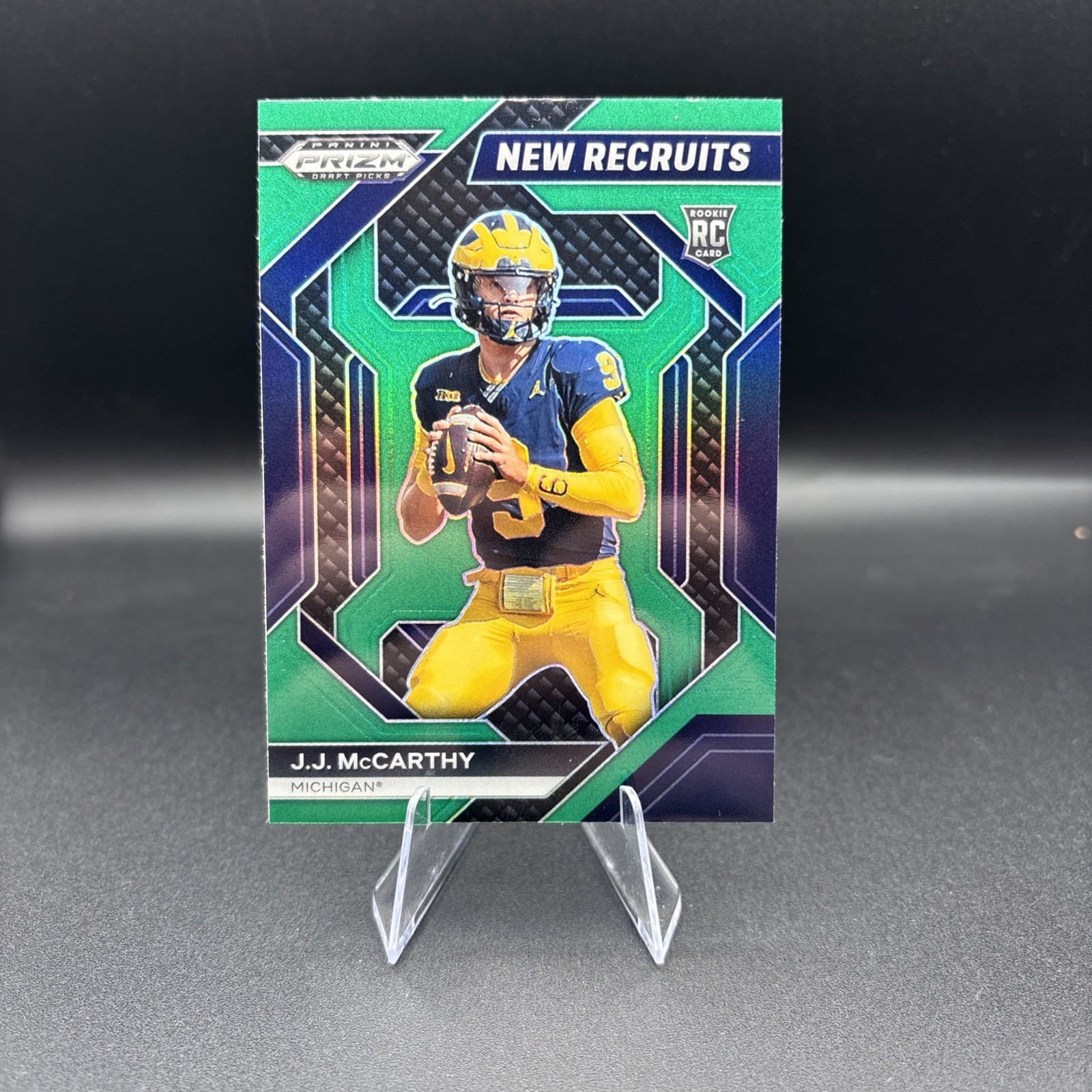 2024 Panini Prizm Draft Picks - New Recruits J.J. McCarthy #NR-JMY Green...
