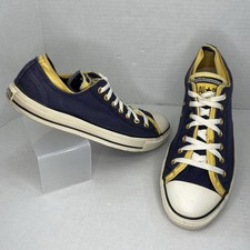 Converse Chuck Taylor All Star Low Azul Marino Amarillo Para Hombre 12 A03066F Doble Lengua