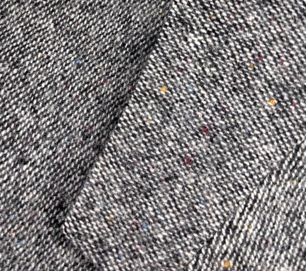 VTG Stafford Blazer Sport Coat Wool Black Gray Speckle USA 46 R Elbow Patches View 3