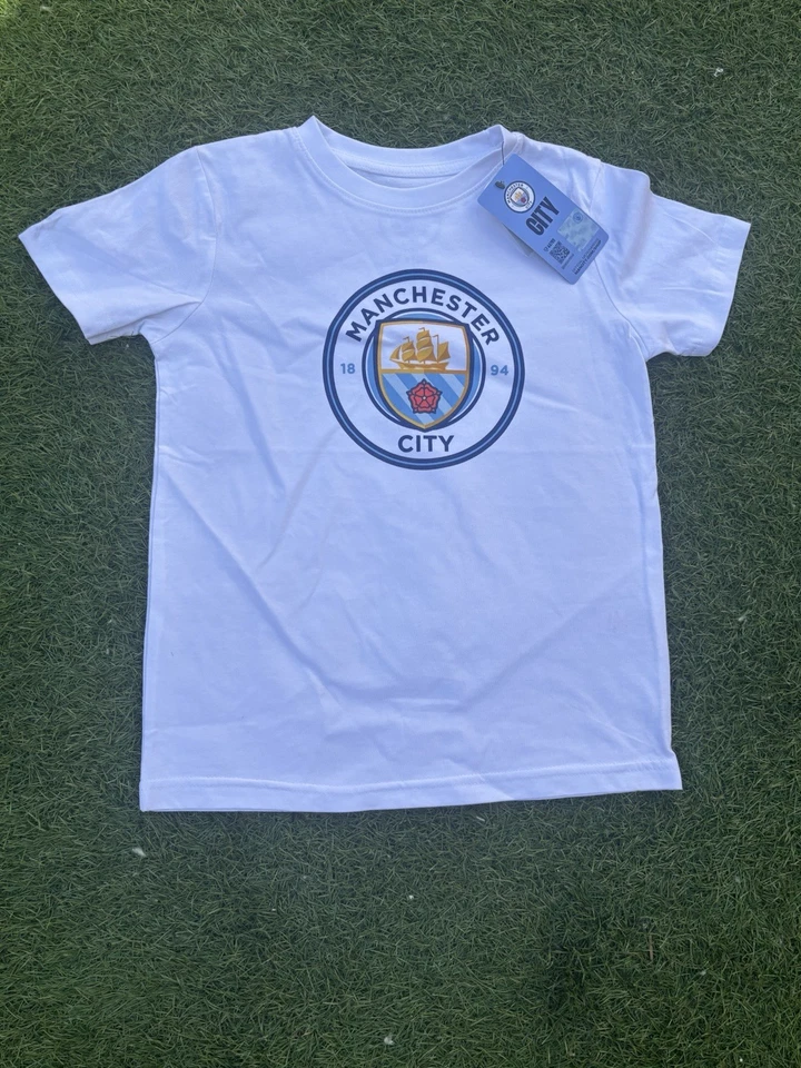 Offizielles Manchester City FC Jungen T-Shirt ab 7 Jahren neu mit Etikett