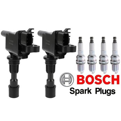 MotorKing Ignition Coils & NGK Platinum Spark Plugs Set For 2001-05 Mazda Miata