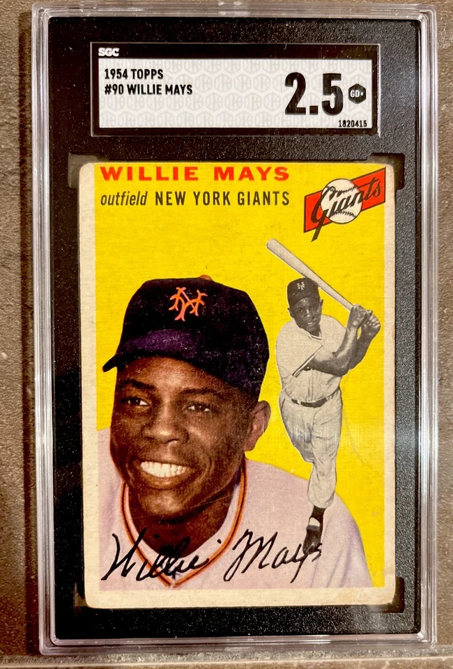 🔥🟧WILLIE MAYS⬛️🔥1954 TOPPS #90 SGC 2.5 atractivo visual centrado patio de colección Foto 2 de 4
