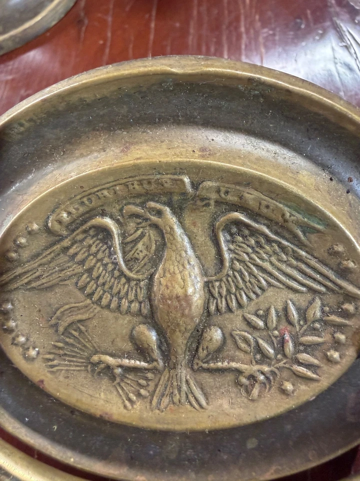 Antique eagle brass backplates parts 10 pc Hepplewhite federal parts hardware - Image 3 of 4