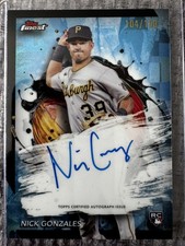 Nick Gonzales On Card Auto Rookie RC /150 Blue Refractor 2024 Topps Finest FA-NG. rookie card picture