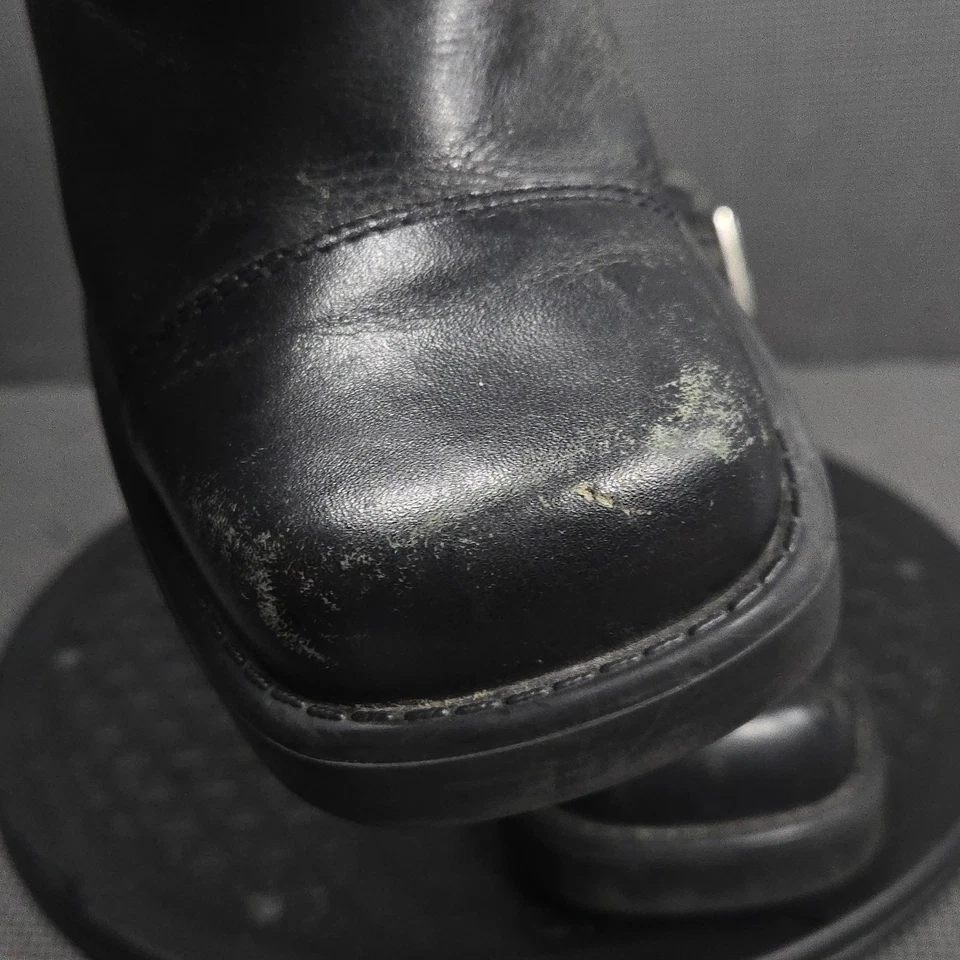 Harley Davidson Shoes Womens Size 8.5 Black Leather Heels Buckle Moto 83103 - Image 3 of 4