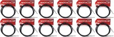 12 Rockville RCGT6.0B 6' 1/4" TS to 1/4'' TS Guitar/Instrument Cable
