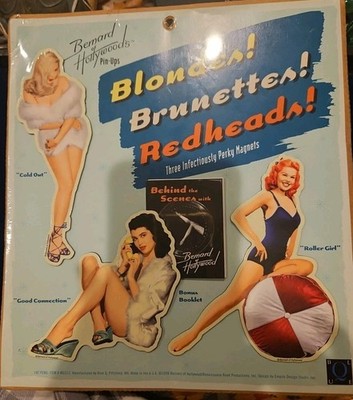 BERNARD OF HOLLYWOODS PIN-UPS BLONDES BRUNETTES REDHEADS PERKY MAGNETS SET OF 3 