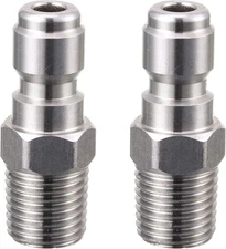 Tool Daily Pressure Washer Coupler, Quick Connect Plug, 1/4 Inch Male Silver