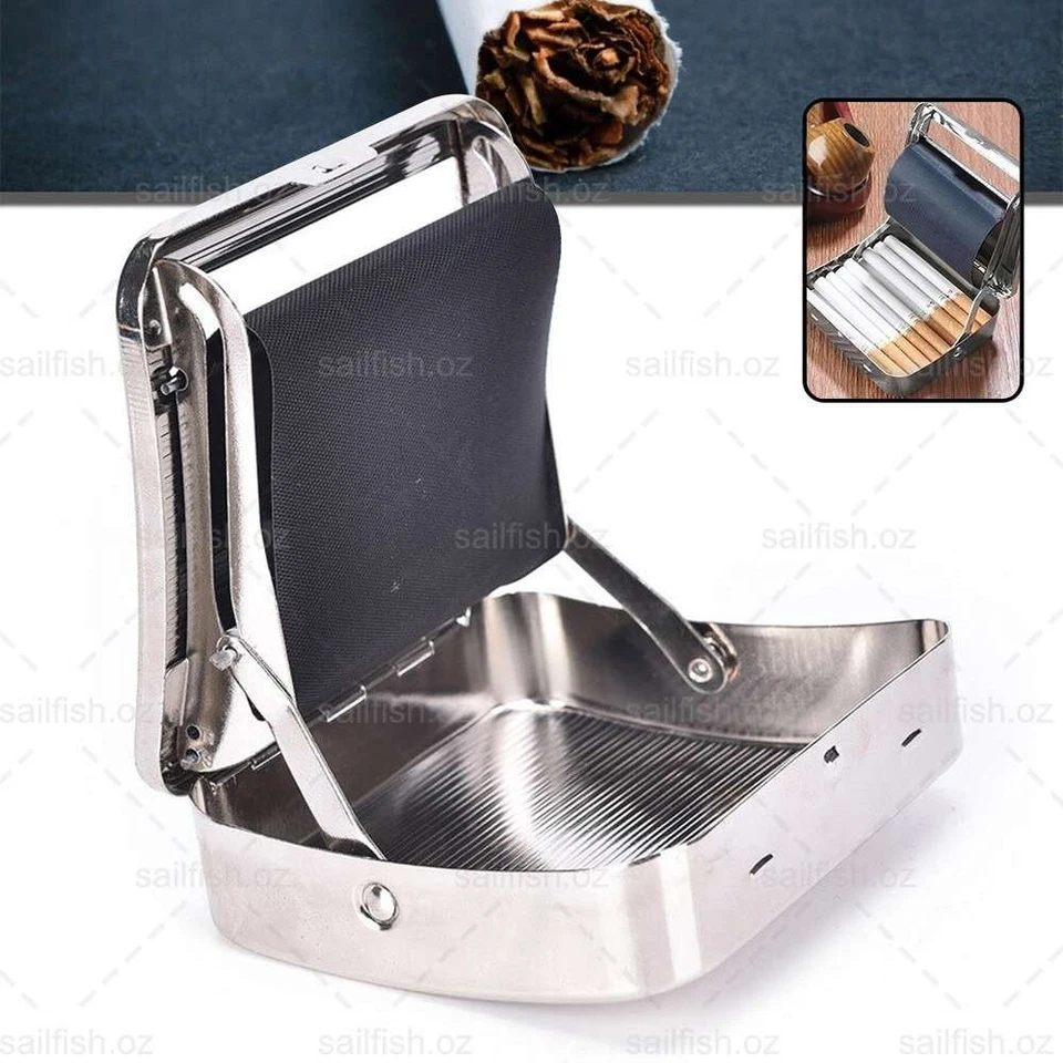 Automatic Metal Cigarette Tobacco Roller Roll Rolling Machine Box Case Maker Tin - image 3 of 4