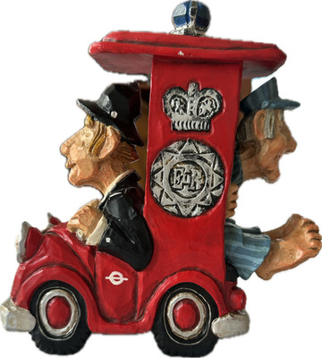 Vintage David Frykman Portfolio Policeman Paddy Wagon Prisoner Figurine - SIGNED