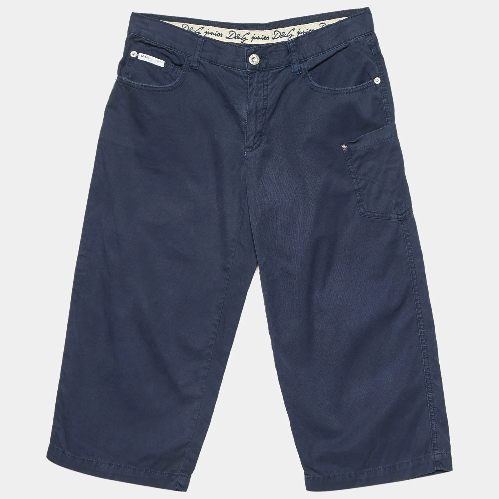 DG Junior Navy Blue Cotton Capri Pants 14 Yrs