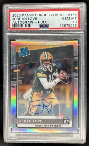 2020 Panini Donruss Optic Jordan Love Rated Rookie Auto Holo RC #/99 PSA 10