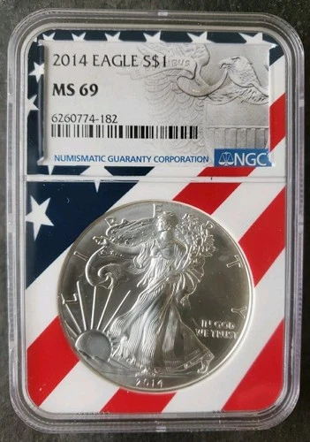 2014 $1 American Silver Eagle Dollar NGC MS69