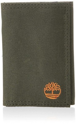 Timberland Men's Trifold Nylon Wallet, Olive, One Size Size, Olive 