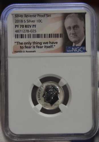 2018 S US Roosevelt 10c Silver Rev Proof Set NGC PF70 Rev Pr