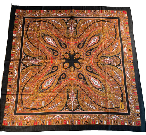Vintage Yves Saint Laurent Wool & Silk Blanket Scarf Shawl Wrap - Picture 2 of 14