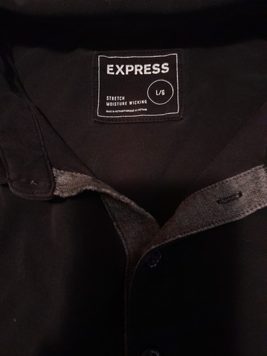 Mens Express Shirt Stretch Moisture Wicking Sz L Black - Picture 2 of 8