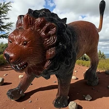 Vintage Prehistoric Lion 11” Figure Cat Jaru 1237 Thick Plastic See Pics