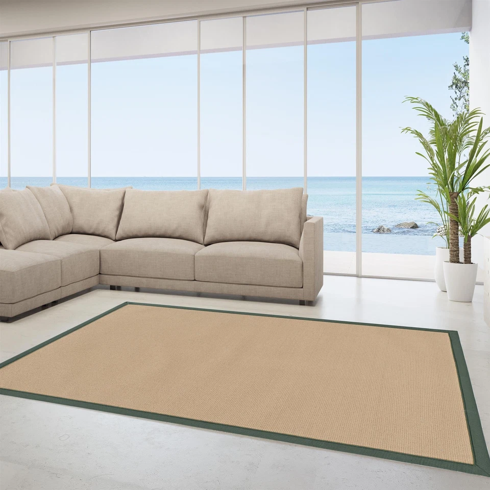 Alfombra Linon Athena Machine Tufted Lana 8'9"x12' en Sisal y Verde Foto 2 de 4