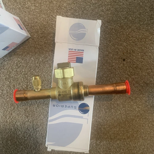 Superior 586WAS-10ST Brass Ball Valve W/Access 5/8" ODS CFC, HCFC, HFC 800 PSIG