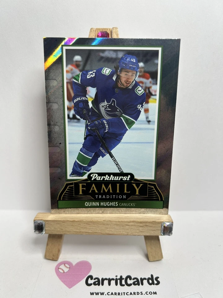 QUINN HUGHES 2022 Upper Deck Parkhurst Family Traditions #FT-3 Vancouver Canucks - Image 2 of 4