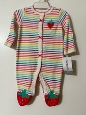 Carters Bebé Niña Interlock Snap Dormir y Jugar Dormir Prematuro Fresa Nuevo