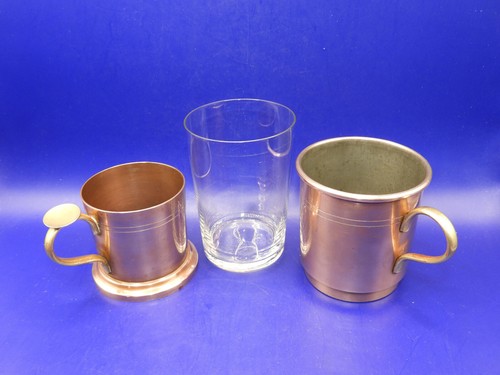 Antigua cafetera francesa de cobre y latón para cocina con taza - Imagen 5 de 9