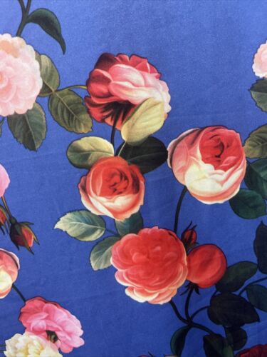 LULAROE LLR MAXIROCK GRÖSSE SMALL BLAU MIT ROSA UND WEISSEN ROSEN #664 - Bild 2 von 3