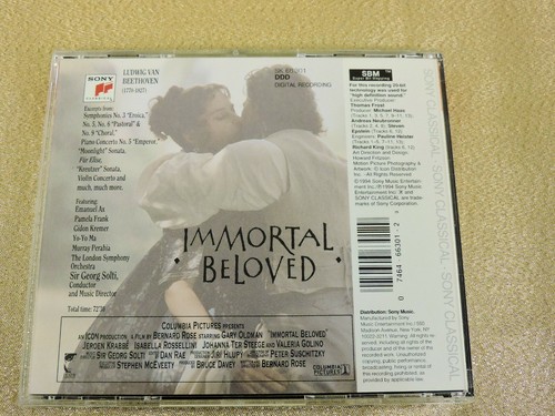 Immortal Beloved (CD, Dec-1994, Sony Classical) Motion Picture Soundtrack - Picture 2 of 4