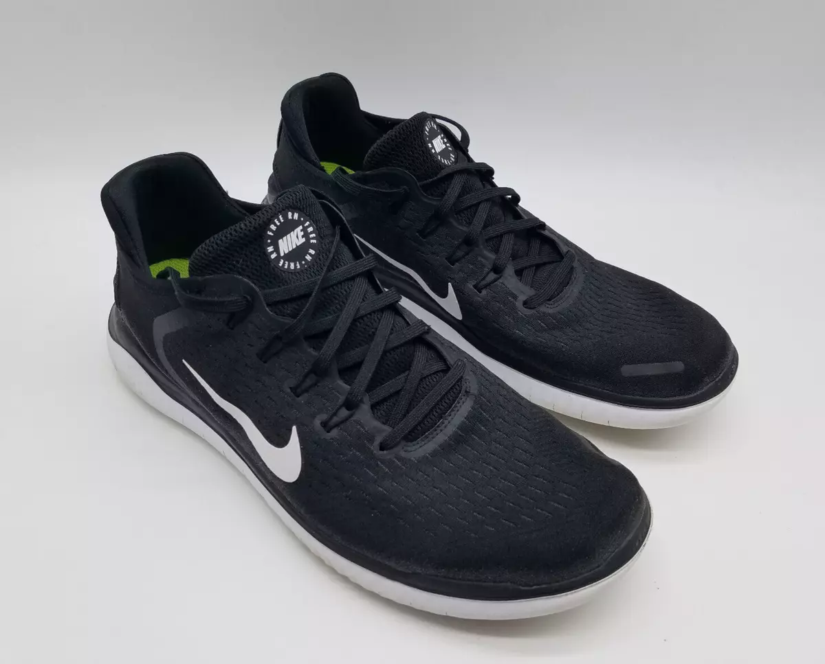 Nike Free RN 2018 Men s Running Shoes SIze 12.5 Black White