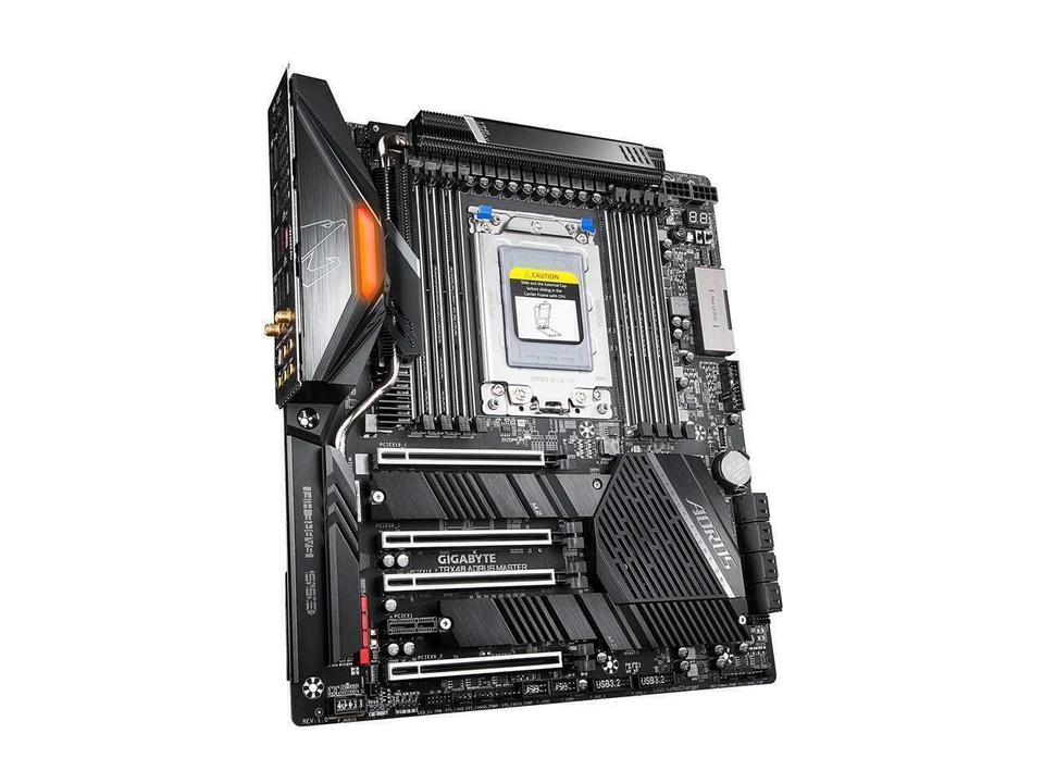 AORUS Gigabyte TRX40 MASTER Motherboard CPU TRX40 AMD Ryzen DDR4 WiFi 10GbE - Image 3 of 4